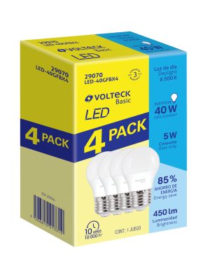 LED-40GFBX4.jpg 29070 - Pack de 4 lámparas LED G45 5 W (equiv. 35 W), luz de día