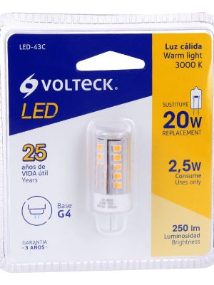 LED-43CE1.jpg 48103 - Lámpara de LED tipo cápsula 3 W base G4 luz cálida, blíster
