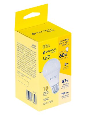 28062 - Lámpara LED A19 8 W (equiv. 60 W), luz cálida, caja, Basic