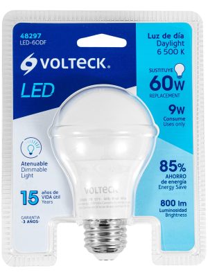 LED-60DFE1.jpg 48297 - Lámpara de LED atenuable tipo bulbo 9 W luz de día, blíster