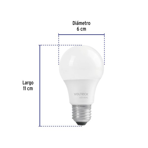 47546 - Lámpara LED A19 9 W (equiv. 60 W), luz de día, caja, Volteck