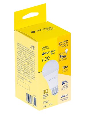 28064 - Lámpara LED A19 10 W (equiv. 75 W), luz cálida, caja, Basic