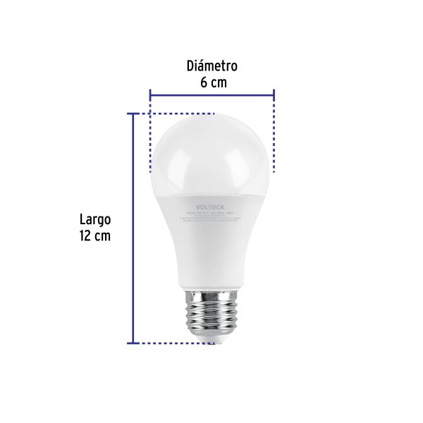 46861 - Lámpara LED A19 12 W (equiv. 75W) luz cálida blíster Volteck