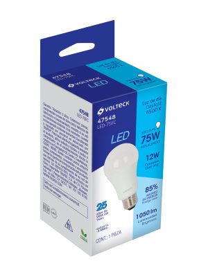 LED-75FCE1.jpg 47548 - Lámpara LED A19 12 W (equiv. 75 W), luz de día, caja Volteck