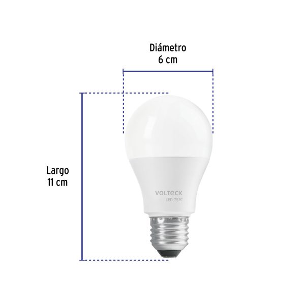 47548 - Lámpara LED A19 12 W (equiv. 75 W), luz de día, caja Volteck