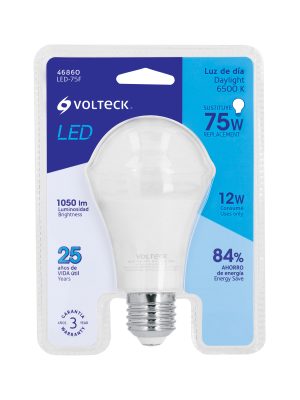 46860 - Lámpara LED A19 12 W (equiv. 75W) luz de día blíster Volteck