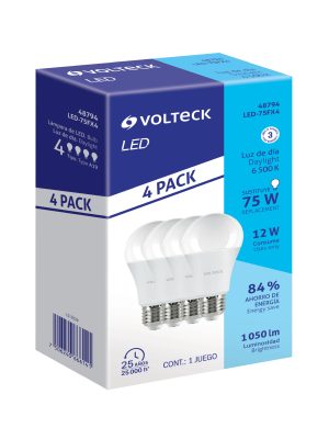 LED-75FX4.jpg 48794 - Pack de 4 lámparas LED A19 12 W (equiv. 75 W), luz de día