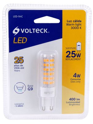 LED-94CE1.jpg 48102 - Lámpara de LED tipo cápsula 4 W base G9 luz cálida, blíster