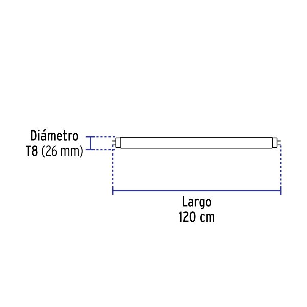 46375 - Tubo de LED T8 18 W base G13 pantalla policarbonato, Volteck