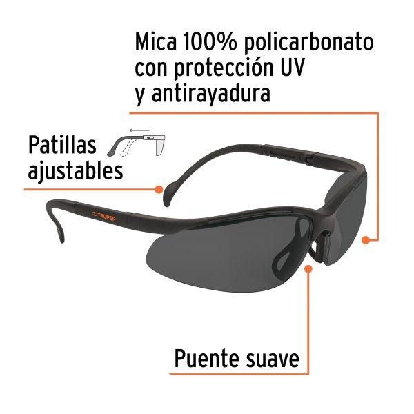 14302 - Lentes de seguridad grises, Truper Vision