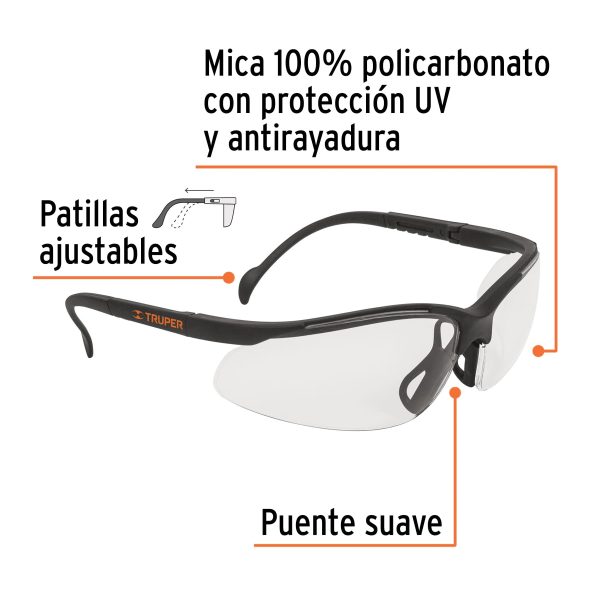 14301 - Lentes de seguridad transparentes, Truper Vision