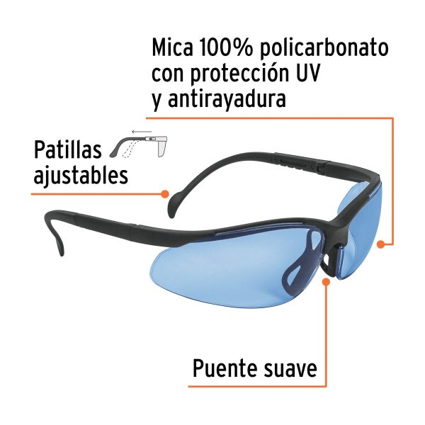 14303 - Lentes de seguridad azules, Truper Vision