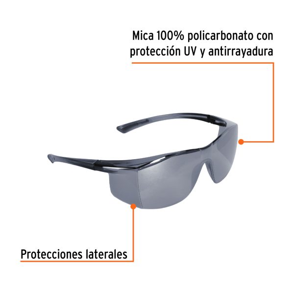 10822 - Lentes de seguridad espejo plata, Truper Ultralite