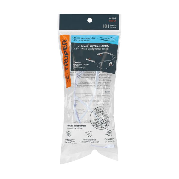 14293 - Lentes de seguridad transparentes, Truper Ultralite