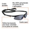 15182 - Lentes seguridad espejo plata c/cordón ajustable, Sport