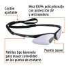 15184 - Lentes seguridad espejo azul c/cordón ajustable, Sport