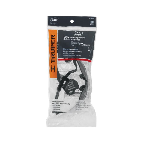 15172 - Lentes seguridad grises antiempaño c/cordón ajustable, Sport
