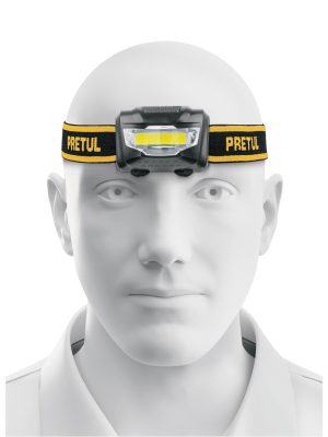 27083 - Linterna de minero LED 100 lm de 3 pilas AAA, PRETUL