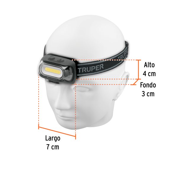 103086 - Linterna de minero LED 460 lm con sensor, recargable, TRUPER