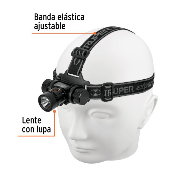 18435 - Linterna de minero LED 500 lm, recargable, TRUPER EXPERT