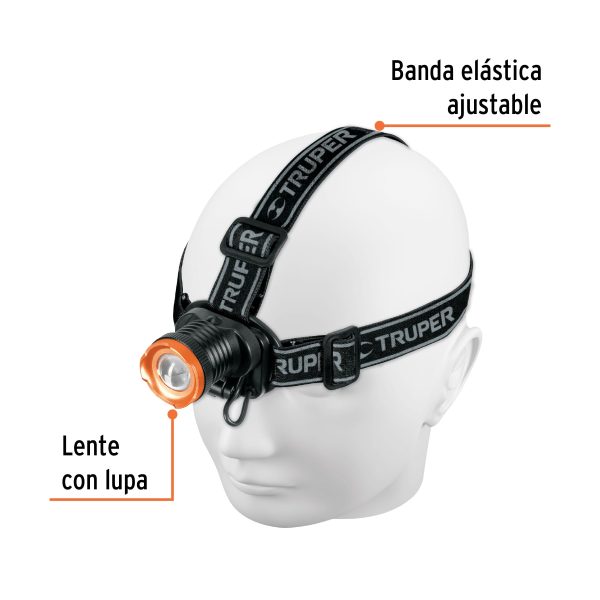 102129 - Linterna de minero LED 80 lm, recargable, TRUPER EXPERT