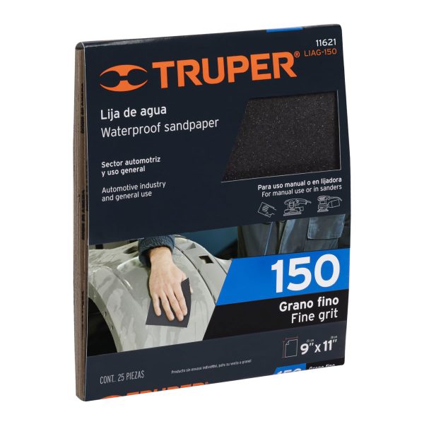 11621 - Lija de agua grano 150 de carburo de silicio, Truper