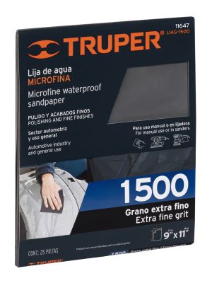 LIAG-1500.jpg 11647 - Lija de agua grano 1500 microfina carburo de silicio, Truper