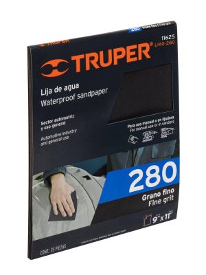 LIAG-280.jpg 11625 - Lija de agua grano 280 de carburo de silicio, Truper