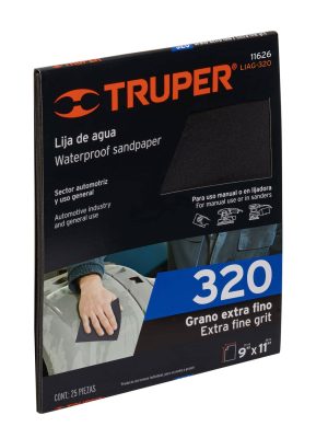 LIAG-320.jpg 11626 - Lija de agua grano 320 de carburo de silicio, Truper