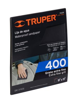 LIAG-400.jpg 11628 - Lija de agua grano 400 de carburo de silicio, Truper