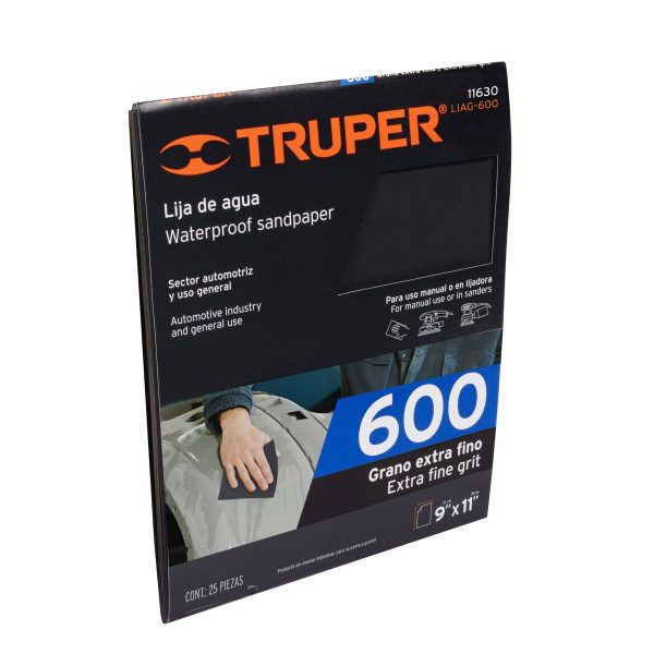 11630 - Lija de agua grano 600 de carburo de silicio, Truper