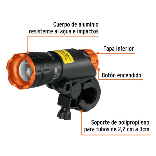 16796 - Linterna delantera para bicicleta, 140 lm, recargable