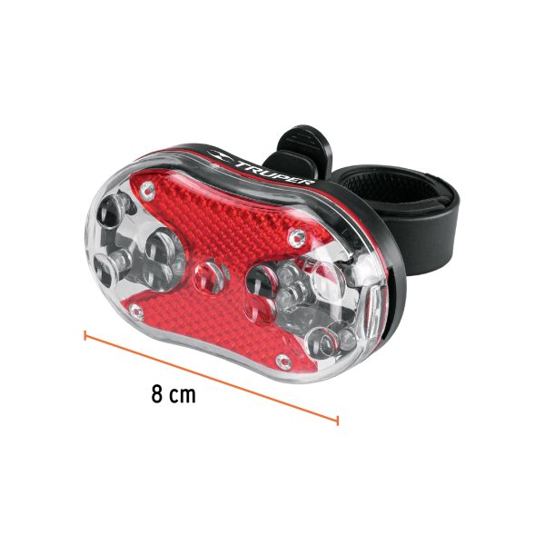 16797 - Linterna trasera para bicicleta 9 LEDs con 2 pilas AAA