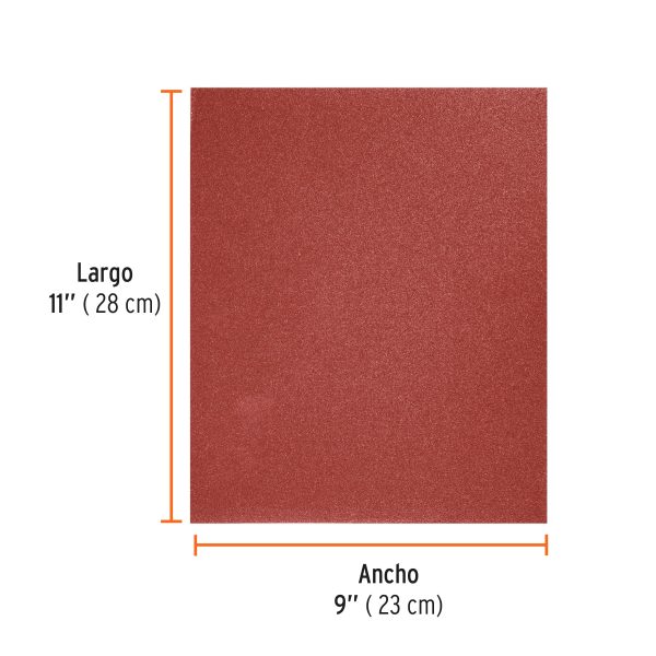11645 - Lija de esmeril roja grano 100 de óxido de aluminio, Truper