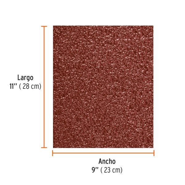 11640 - Lija de esmeril roja grano 36 de óxido de aluminio, Truper