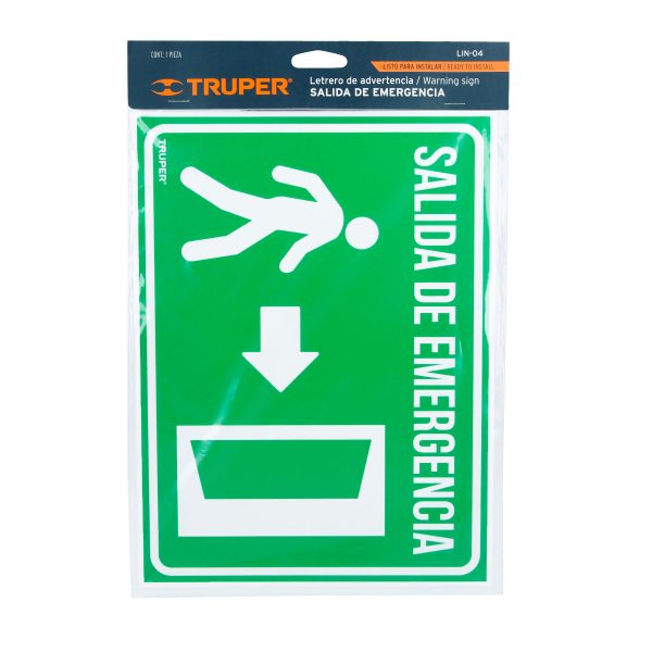 18348 - Letrero de señalización 'SALIDA DE EMERGENCIA', 21 x 28 cm
