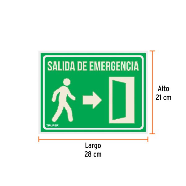 18348 - Letrero de señalización 'SALIDA DE EMERGENCIA', 21 x 28 cm