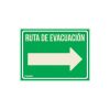 18368 - Letrero de señalización 'RUTA EVACUACIÓN DERECHA',21 x 28 cm