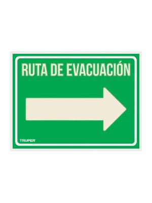 18368 - Letrero de señalización 'RUTA EVACUACIÓN DERECHA',21 x 28 cm