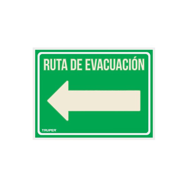 LIN-06.jpg 18369 - Letrero de señalización 'RUTA EVACUACIÓN IZQUIERDA',21x28 cm