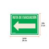 LIN-06FC1.jpg 18369 - Letrero de señalización 'RUTA EVACUACIÓN IZQUIERDA',21x28 cm
