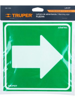 18433 - Letrero de señalización 'FLECHA', 19 x 19 cm, Truper