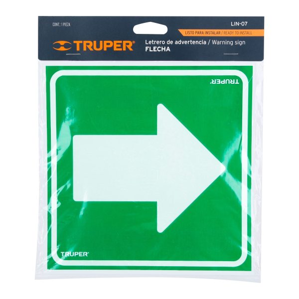 18433 - Letrero de señalización 'FLECHA', 19 x 19 cm, Truper