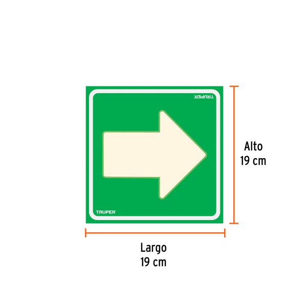 18433 - Letrero de señalización 'FLECHA', 19 x 19 cm, Truper