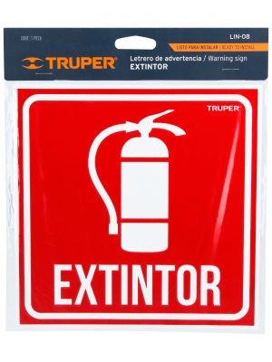 18434 - Letrero de señalización 'EXTINTOR', 19 x 19 cm, Truper
