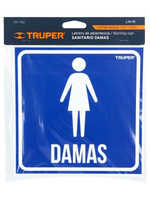 18478 - Letrero de señalización 'DAMAS', 19 x 19 cm, Truper