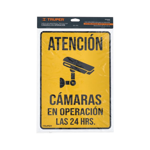 LIN-13E1.jpg 103092 - Letrero de señalización 'CÁMARAS EN OPERACIÓN', 25 x 34 cm