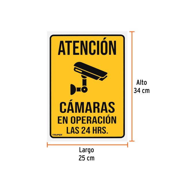 LIN-13FC1.jpg 103092 - Letrero de señalización 'CÁMARAS EN OPERACIÓN', 25 x 34 cm