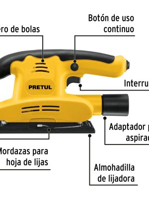 28220 - Lijadora orbital 1/3 hoja, 150W, PRETUL