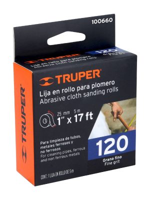 LIPL-120-1X5E1.jpg 100660 - Rollo de 5 m de lija para plomero grano 120 ancho 1', Truper